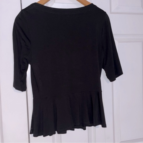 Liz Claiborne black jersey top, size S - Picture 2 of 3